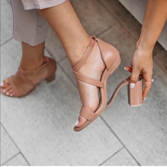 Pashion Footwear Shoes - Convertible Latte Sandal with 3” Block Heel